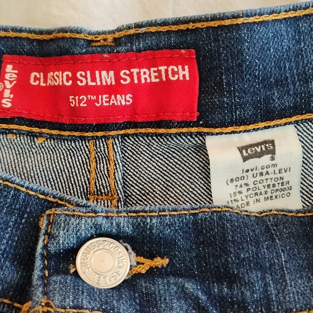 Levi's Classic Slim Tapered Stretch 512 Jeans Size 16S Dark Wash Casual Western - Picture 7 of 13